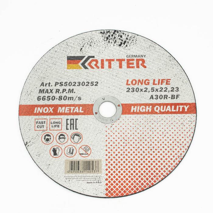 детальное изображение Круг отрезной Ritter LongLife HQ 230х2,5х22,2мм (металл+нерж.) A30R-BF-T41 (100/50/5) детальное изображение Круг отрезной Ritter LongLife HQ 230х2,5х22,2мм (металл+нерж.) A30R-BF-T41 (100/50/5)