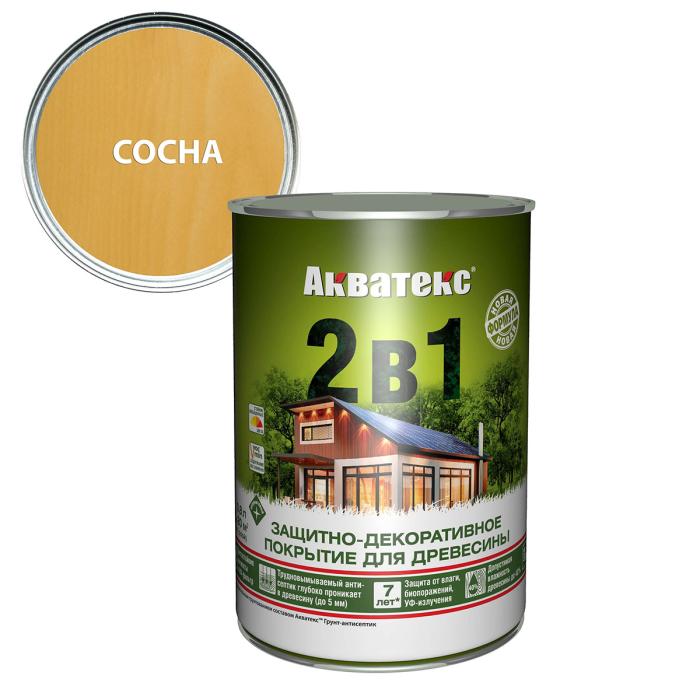детальное изображение Антисептик Акватекс "2 в1" биозащитный для дерева (сосна), 0,8 л детальное изображение Антисептик Акватекс "2 в1" биозащитный для дерева (сосна), 0,8 л