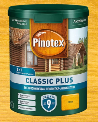 детальное изображение Антисептик-пропитка Pinotex Classic Plus (сосна), 0,9 л детальное изображение Антисептик-пропитка Pinotex Classic Plus (сосна), 0,9 л
