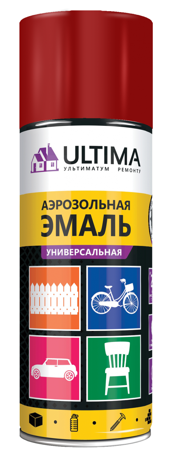 детальное изображение Эмаль аэрозольная ULTIMA универсальная, красно-коричневый грунт, 520 мл детальное изображение Эмаль аэрозольная ULTIMA универсальная, красно-коричневый грунт, 520 мл