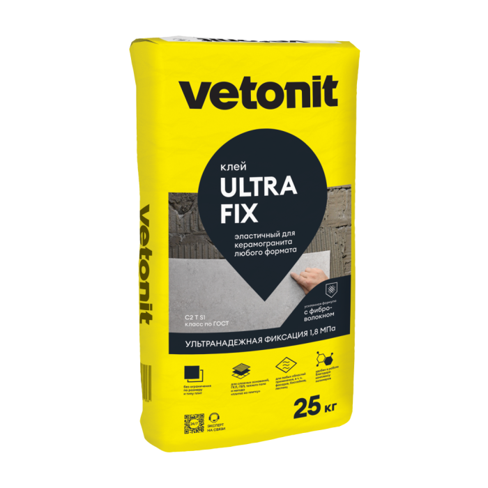 детальное изображение Клей для плитки Weber Vetonit Ultra Fix цементный 25 кг