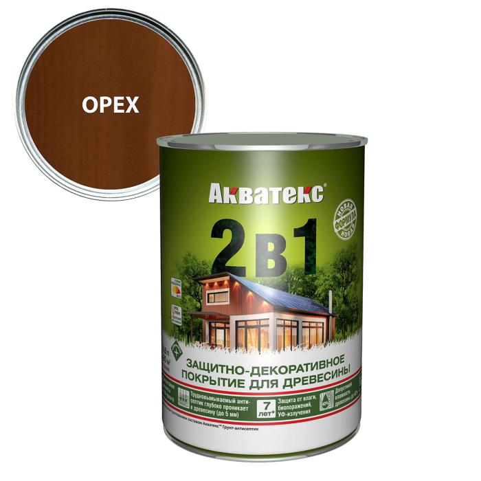 детальное изображение Антисептик Акватекс "2 в1" биозащитный для дерева (орех), 0,8 л детальное изображение Антисептик Акватекс "2 в1" биозащитный для дерева (орех), 0,8 л