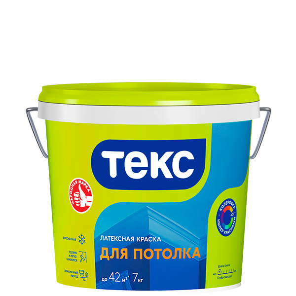 детальное изображение Краска Текс латексная для потолка, 7 кг детальное изображение Краска Текс латексная для потолка, 7 кг