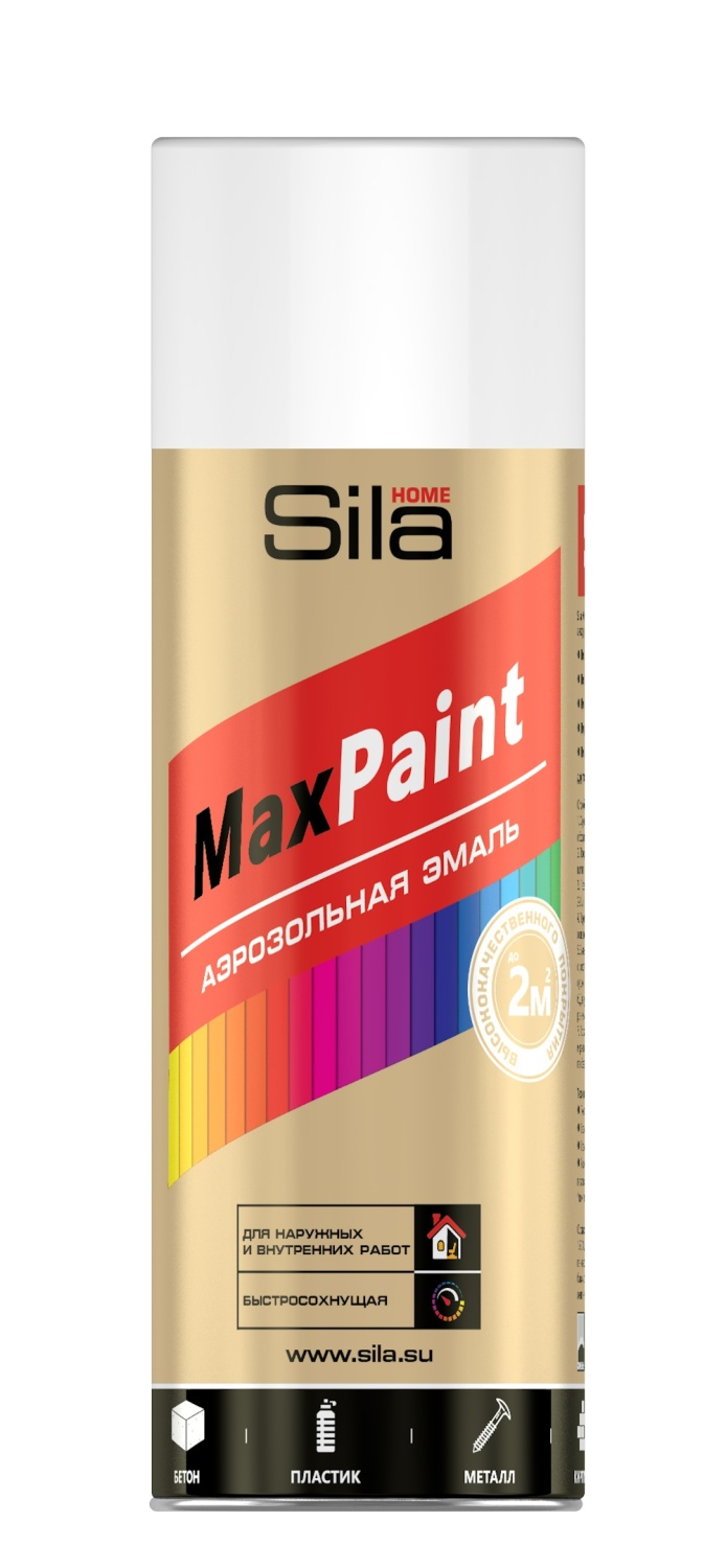 детальное изображение Эмаль аэрозольная Sila HOME Max Paint, универс., белый матовый RAL9003, 520мл детальное изображение Эмаль аэрозольная Sila HOME Max Paint, универс., белый матовый RAL9003, 520мл